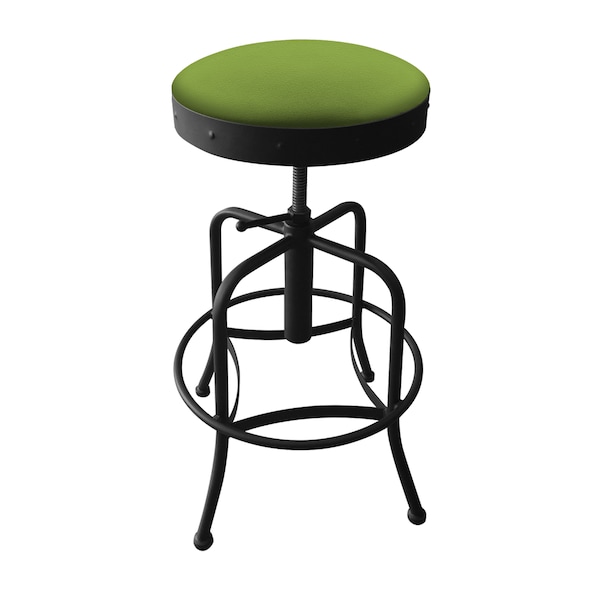 Adjustable Stool, Black Wrinkle, Canter Kiwi Green Seat